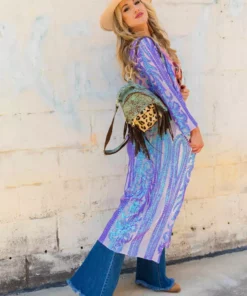 Dongguan Haohoo Clothing CO., Ltd PREORDER The Royal Sequin Duster — Iridescent Purple