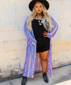 Dongguan Haohoo Clothing CO., Ltd PREORDER The Royal Sequin Duster — Iridescent Purple