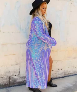 Dongguan Haohoo Clothing CO., Ltd PREORDER The Royal Sequin Duster — Iridescent Purple