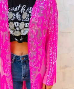 Dongguan Haohoo Clothing CO., Ltd PREORDER The Royal Sequin Duster - Hot Pink