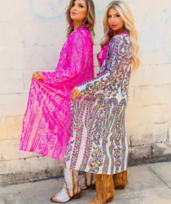 Dongguan Haohoo Clothing CO., Ltd PREORDER The Royal Sequin Duster - Rainbow