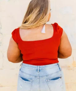 D & J Industies Co., LTD. Your New Favorite Staple Square Neck Bodysuit - Rust