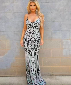 D & J Industries Co., LTD. Pre-Orders PREORDER Midnight Marina Bubblegum And Black Sequin Dress