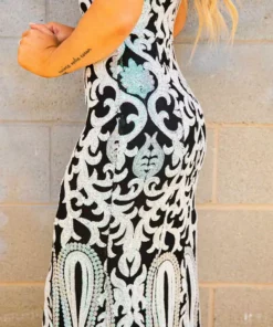 D & J Industries Co., LTD. Pre-Orders PREORDER Midnight Marina Bubblegum And Black Sequin Dress