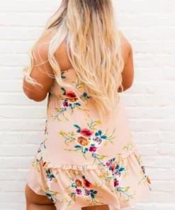 D & J Industies Co., LTD. Flirty Little Thing Dress - Tan Floral New Arrivals