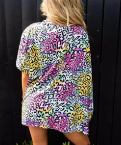 D & J Industies Co., LTD. Actin Up Kimono - Multi Leopard