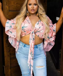 D & J Industies Co., LTD. PREORDER Picture This Pink Floral Crop Top Pre-Orders