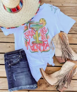 Miss Mud Pie Tees Salty Like My Margarita Tee - White
