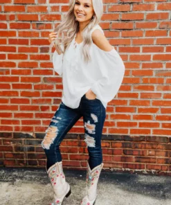 D & J Industries She's Somethin' Top - White