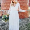 D & J Industries Speechless Dress -Long Sleeve White Dress Bridal