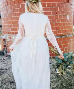 D & J Industries Speechless Dress -Long Sleeve White Dress Bridal