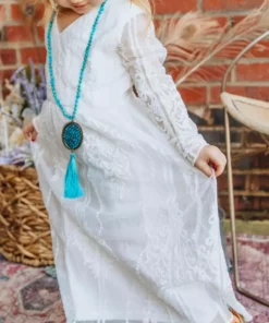 D & J Industries Speechless Dress -Long Sleeve White Dress Bridal