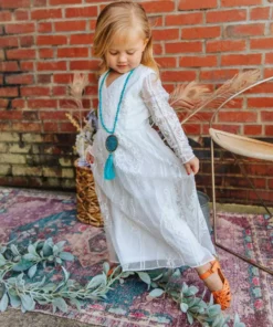 D & J Industries Speechless Dress -Long Sleeve White Dress Bridal