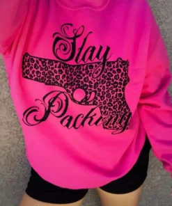 Buckin Barn Stay Packing Sweatshirt - Pink Tees