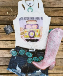 Bling-A-Gogo Tees Struggle Bus Tank - Natural