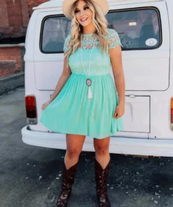 D & J Industries Summer Nights Dress - Mint