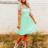 D & J Industries Summer Nights Dress - Mint