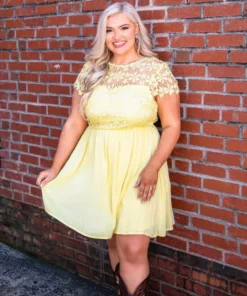 D & J Industries Summer Nights Dress - Yellow