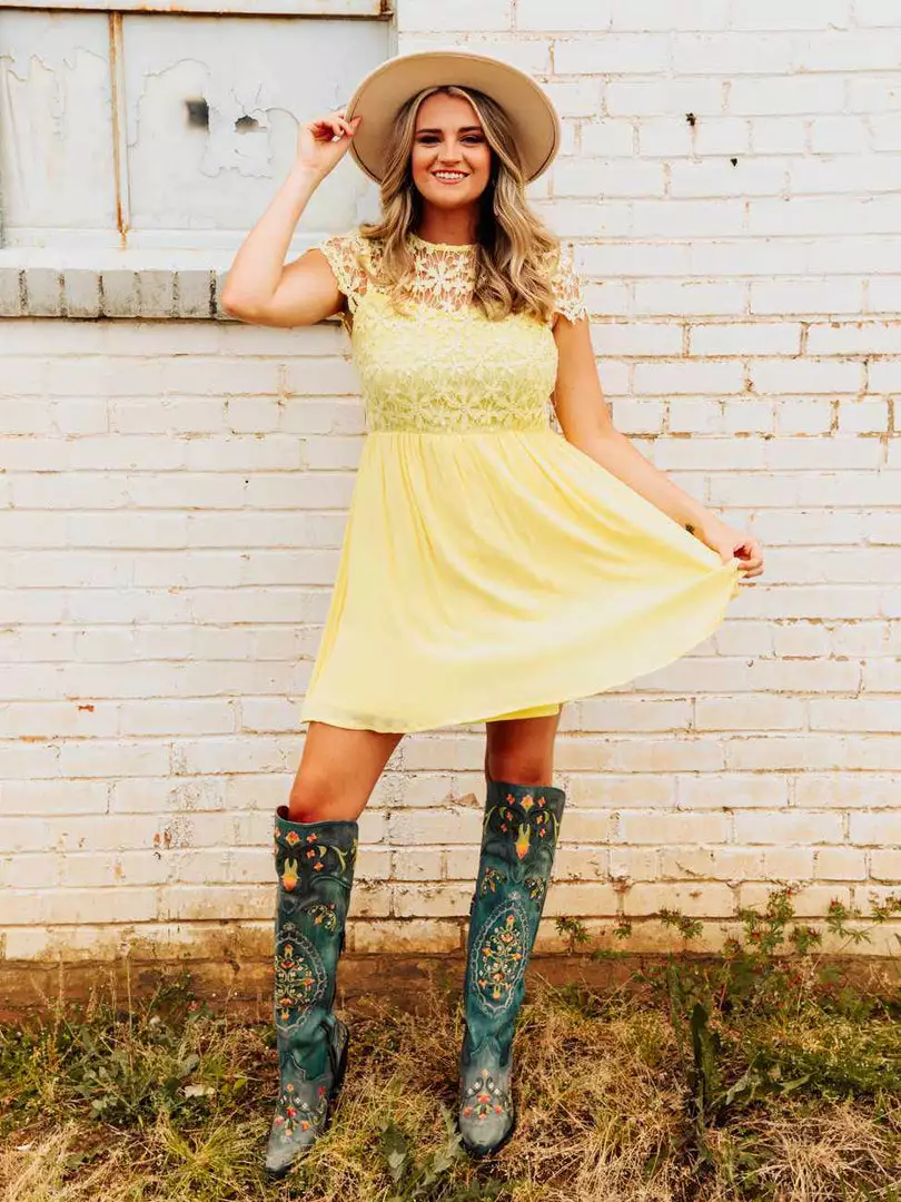 D & J Industries Summer Nights Dress - Yellow