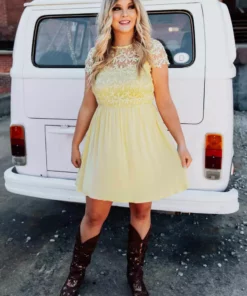 D & J Industries Summer Nights Dress - Yellow