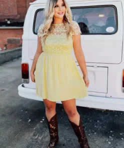 D & J Industries Summer Nights Dress - Yellow