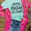 Buckin Barn Support Ranching Raise Cowboys Tee Tees