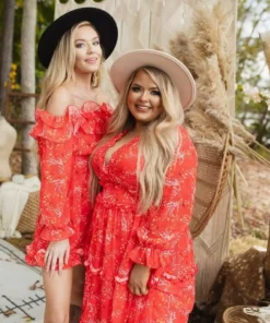 D & J Industries Sale! Take Me There Dress - Red Floral