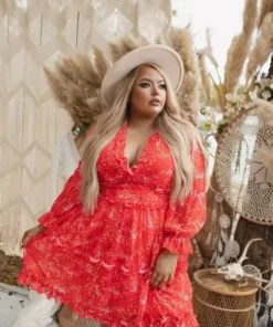 D & J Industries Sale! Take Me There Dress - Red Floral