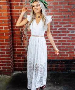 D & J Industries Take My Hand Dress - White