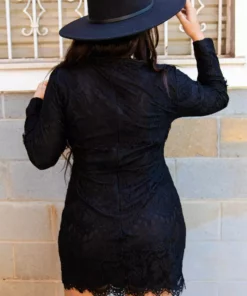 D & J Industries Clothing Daydreamer — Boho Lacy Long Sleeve Little Black Dress