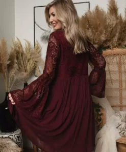 D & J Industries The Delilah Bohemian Dress - Purple