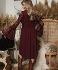 D & J Industries The Delilah Bohemian Dress - Purple