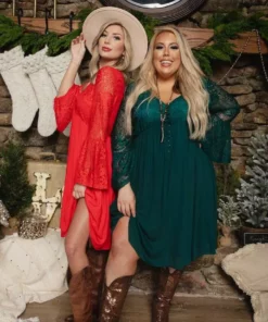 D & J Industries Sale! The Delilah Bohemian Dress - RED