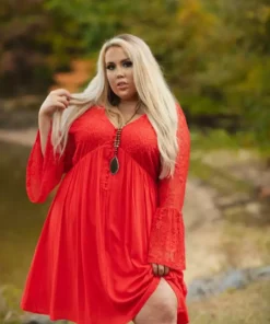 D & J Industries Sale! The Delilah Bohemian Dress - RED
