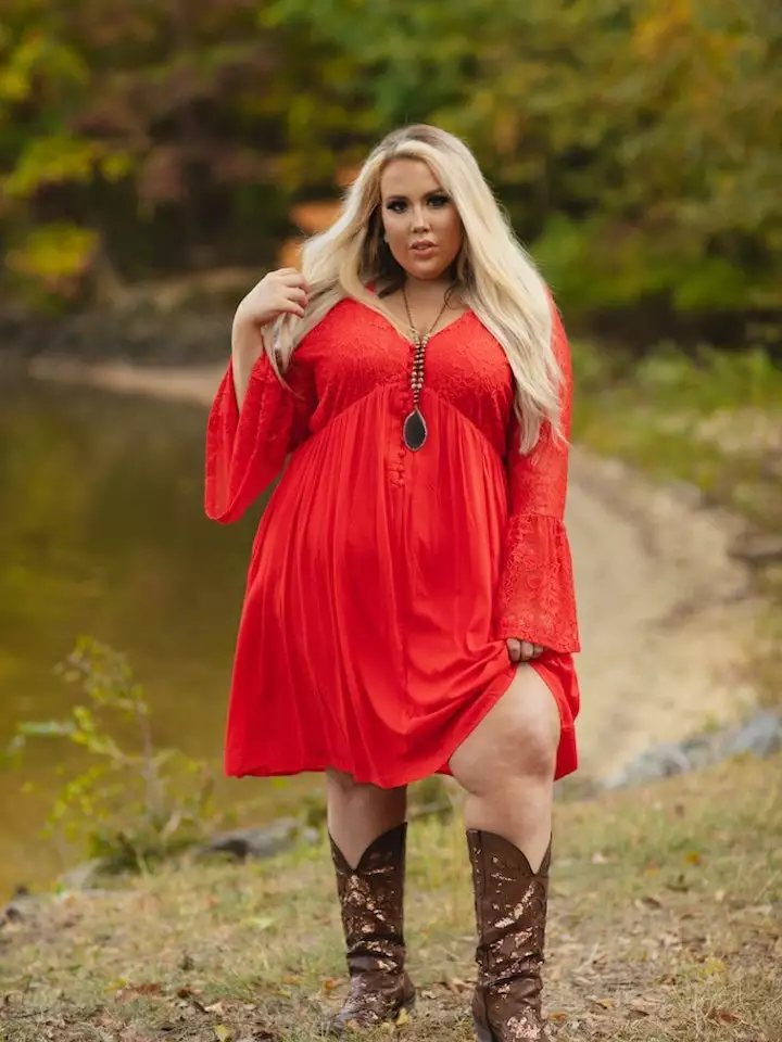D & J Industries Sale! The Delilah Bohemian Dress - RED