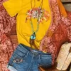 Benita Ceceille The Drifter Buffalo Tee - Mustard