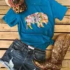Benita Ceceille Tees The Drifter Buffalo Tee - Ocean Blue