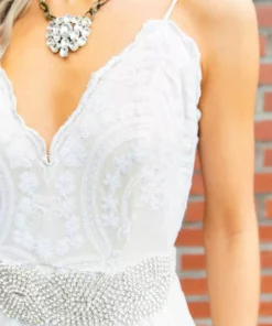 D & J Industries The Rovena Dress - White/Neutral Sale!