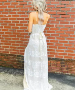 D & J Industries The Rovena Dress - White/Neutral Sale!