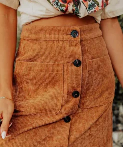Dongguan Haohoo Clothing CO., Ltd The Southern Corduroy Skirt - Camel Sale!