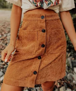 Dongguan Haohoo Clothing CO., Ltd The Southern Corduroy Skirt - Camel Sale!