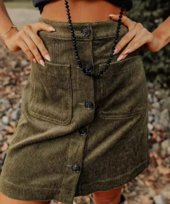 Dongguan Haohoo Clothing CO., Ltd Sale! The Southern Corduroy Skirt - Olive