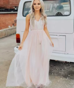 D & J Industries The Way You Sparkle Dress - Pale Peach