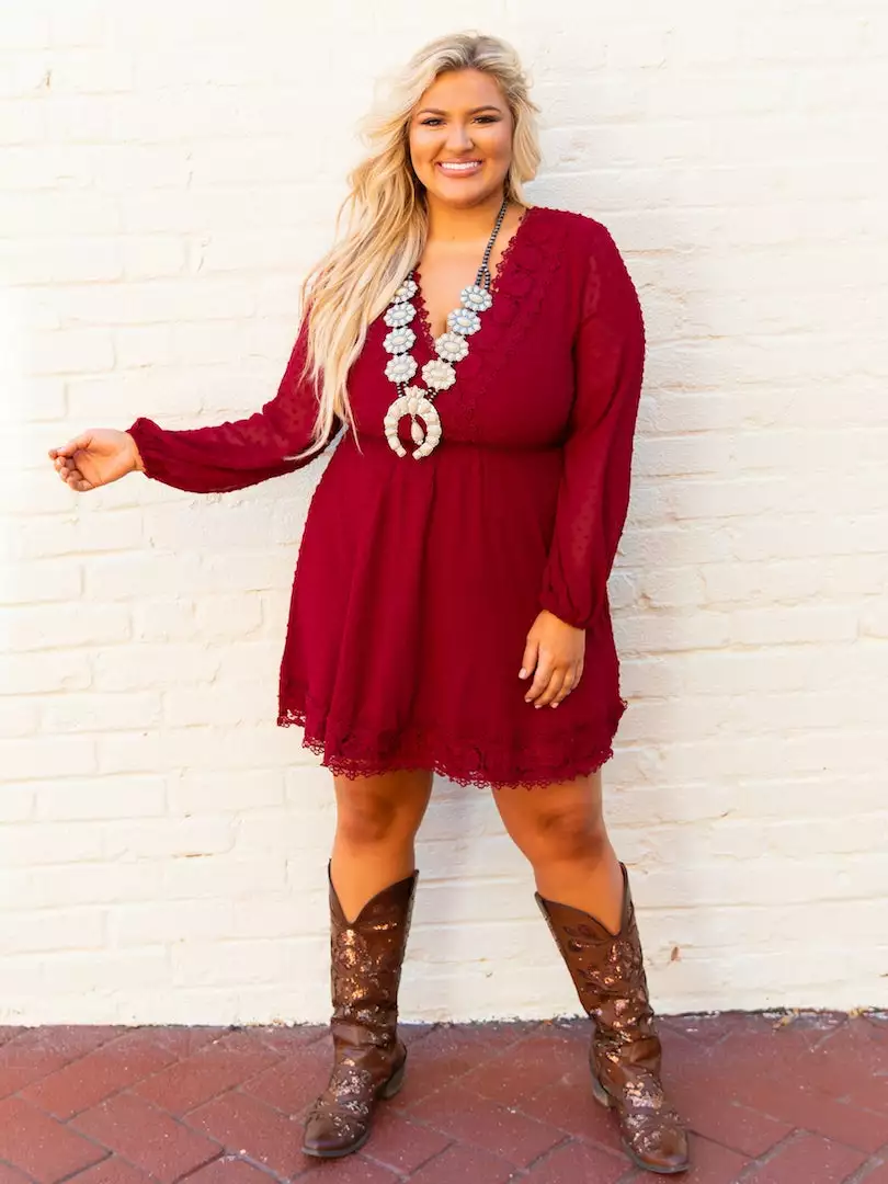 D & J Industries This One's For The Ladies Dress - Cherry Red Sale!