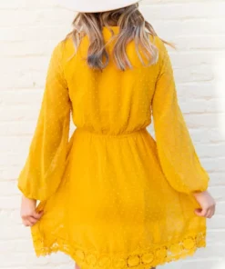 D & J Industries This One's For The Ladies Dress - Mustard Sale!