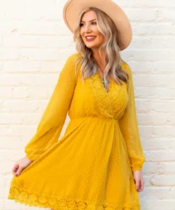 D & J Industries This One's For The Ladies Dress - Mustard Sale!