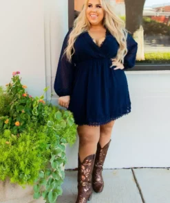 D & J Industries This One's For The Ladies Dress - Navy Blue Sale!