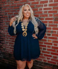 D & J Industries This One's For The Ladies Dress - Navy Blue Sale!