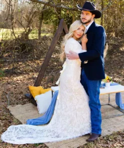 D & J Industries Tie The Knot Dress With Train