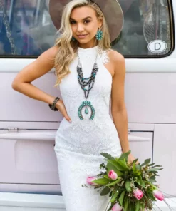 Southern Fried Chics Bridal To Have And To Hold Lace Dress - White